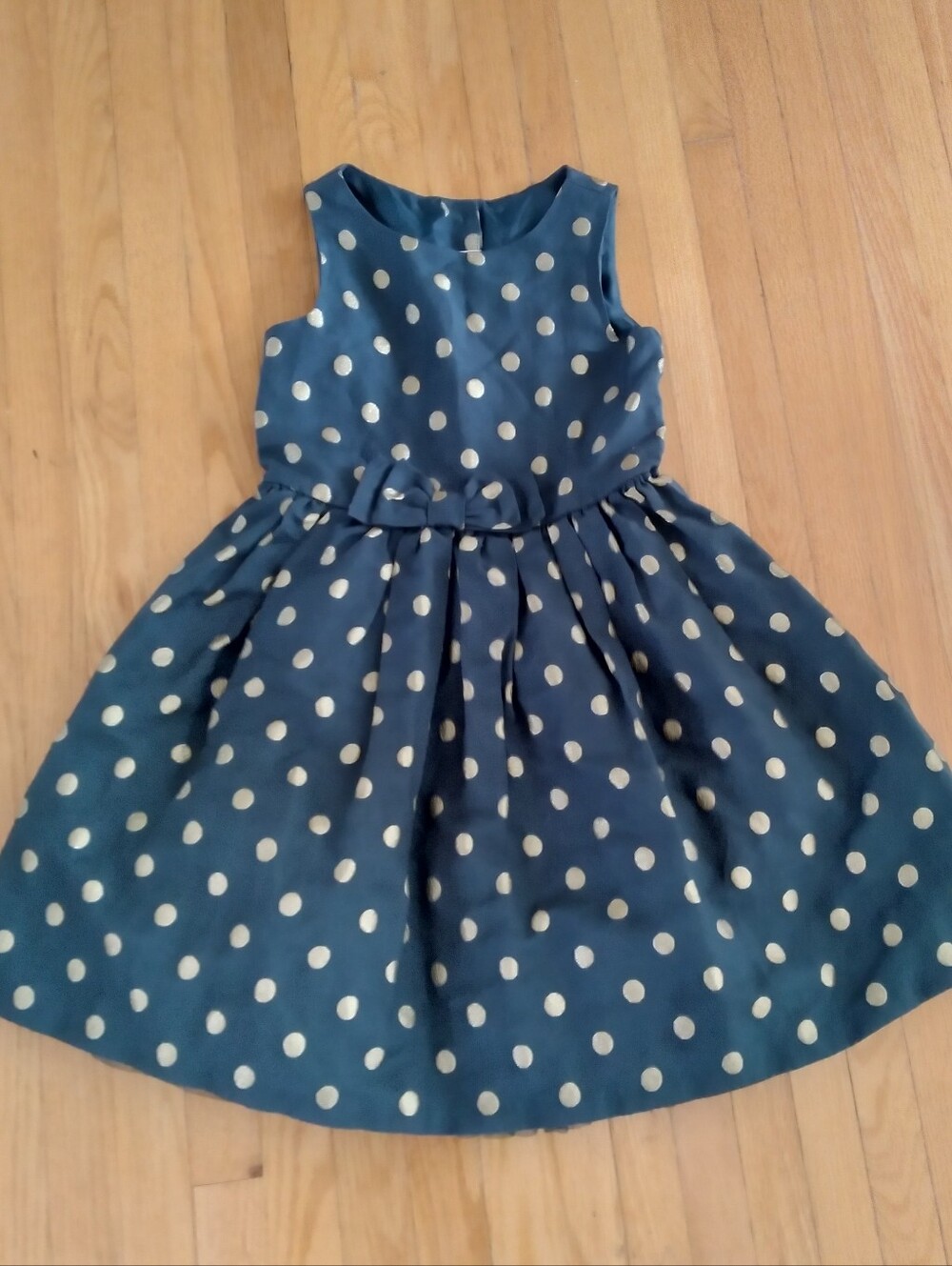 Girls Green Gold Polka Dot Party Dress, Gymboree, Girls - 5 years old